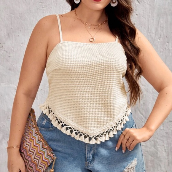 SHEIN Tops - Cream Knit Women's Top